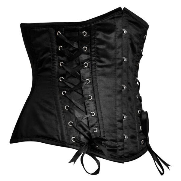 Black Underbust Satin Bustier Corset Top