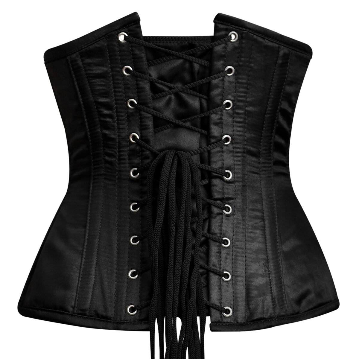 Black Underbust Satin Bustier Corset Top