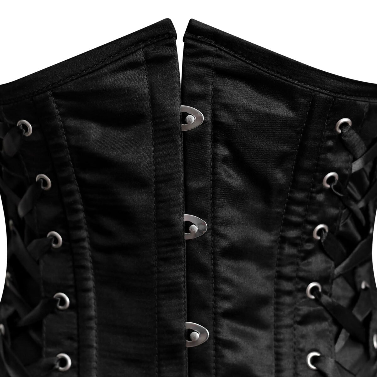 Black Underbust Satin Bustier Corset Top