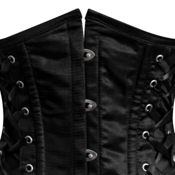 Black Underbust Satin Bustier Corset Top