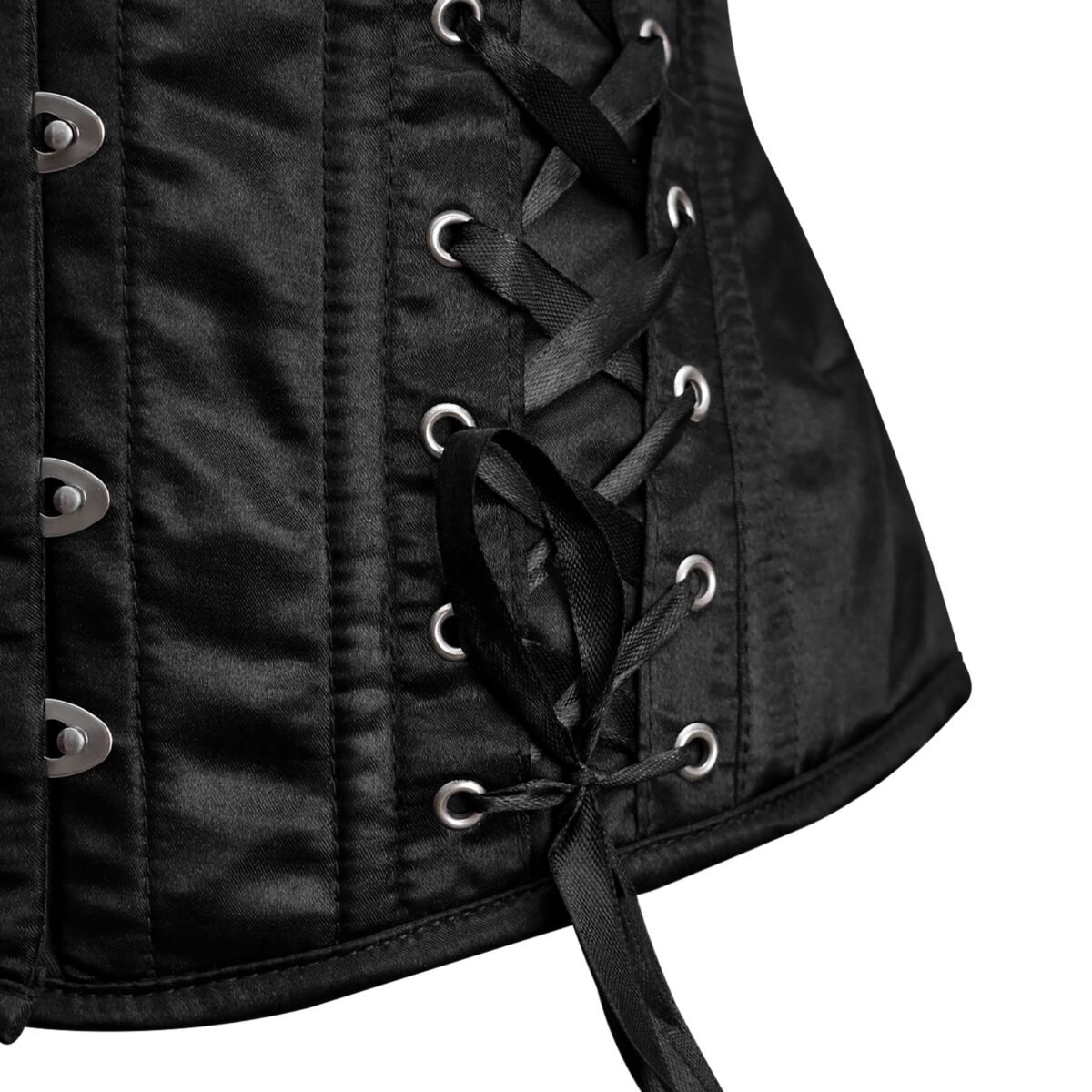Black Underbust Satin Bustier Corset Top