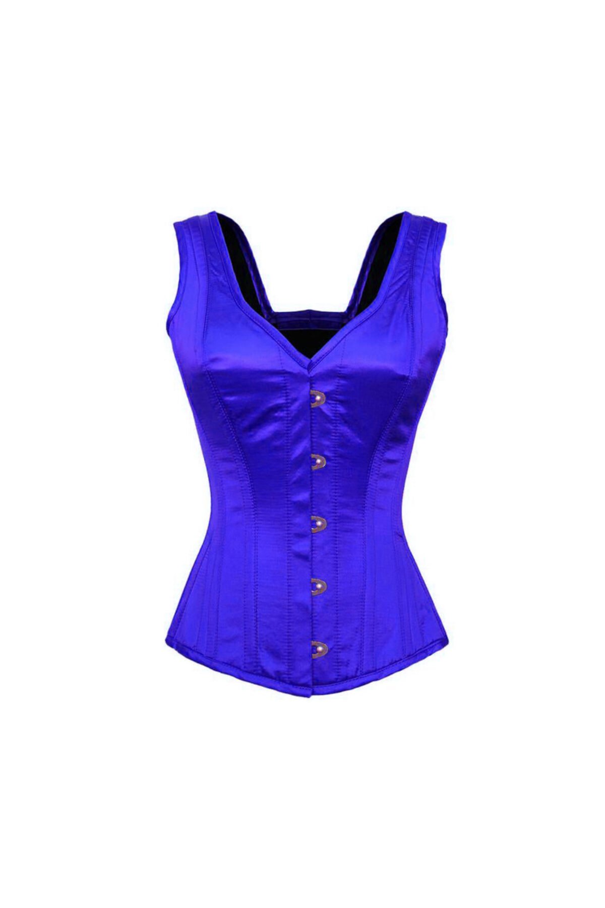 Blue Satin Bustier Gothic Burlesque Corset Top
