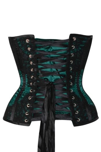 Green Satin Bustier Waist Taming Overbust Waist Cincher