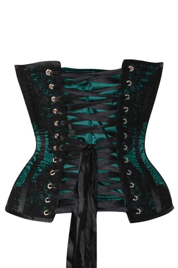 Green Satin Bustier Waist Taming Overbust Waist Cincher