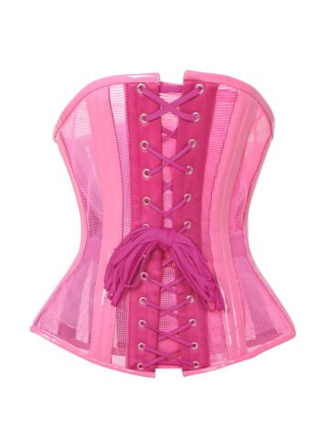 Half Bust PVC Corset For Girls With Mesh Panels