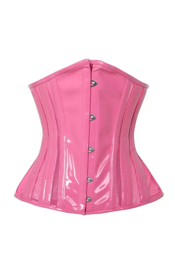 Half Bust PVC Corset For Girls With Mesh Panels