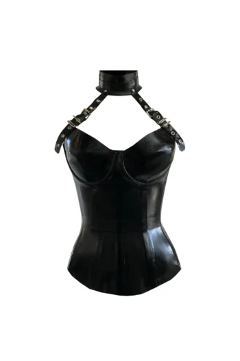 Halter Neck PVC Corset Top