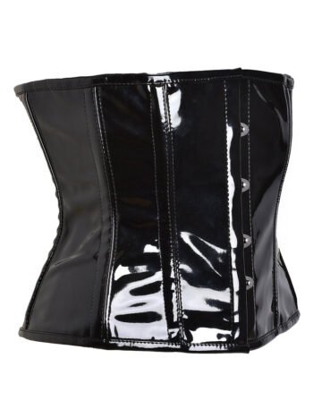 PVC Underbust Waist Corset Black Waspie Short Torso