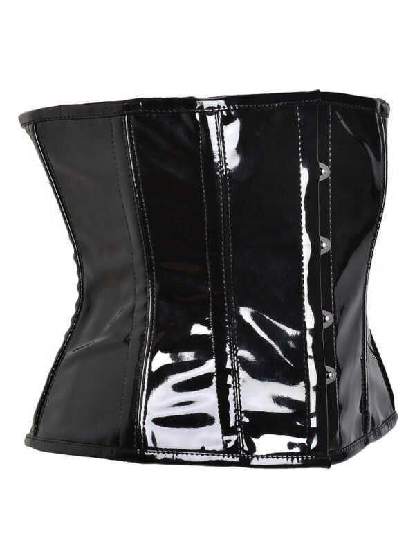 PVC Underbust Waist Corset Black Waspie Short Torso