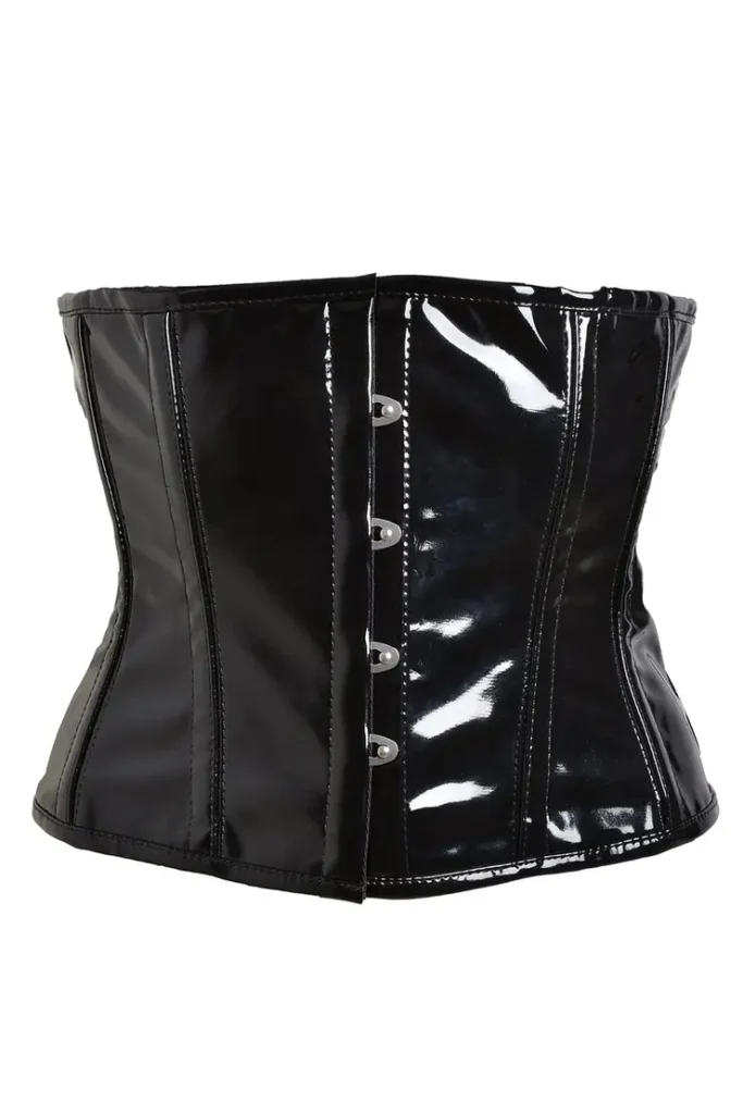 PVC Underbust Waist Corset Black Waspie Short Torso