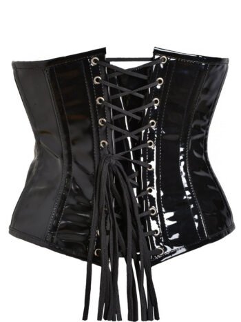 PVC Underbust Waist Corset Black Waspie Short Torso