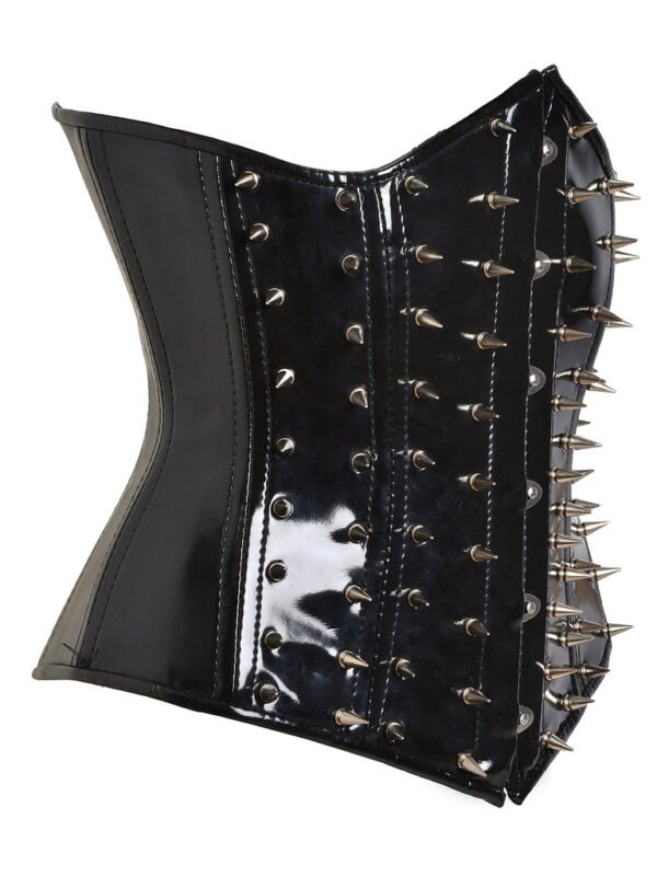 PVC Underbust Waist Corset Gothic Short Torso With Spikes