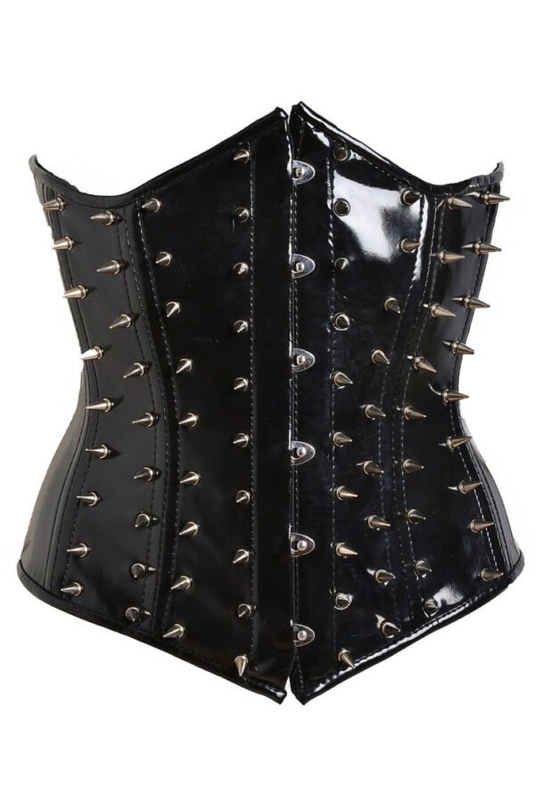PVC Underbust Waist Corset Gothic Short Torso With Spikes