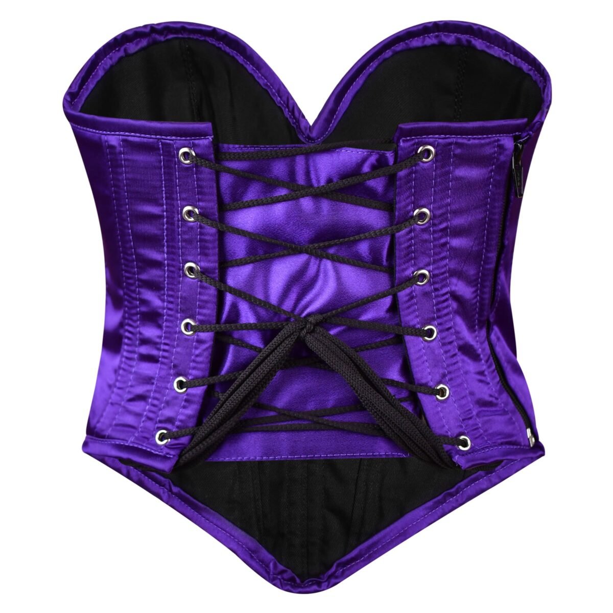Purple Satin Bustier Steel Boned Overbust Corset Top