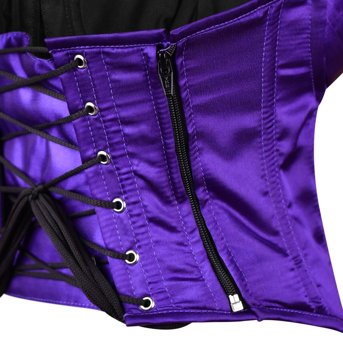 Purple Satin Bustier Steel Boned Overbust Corset Top