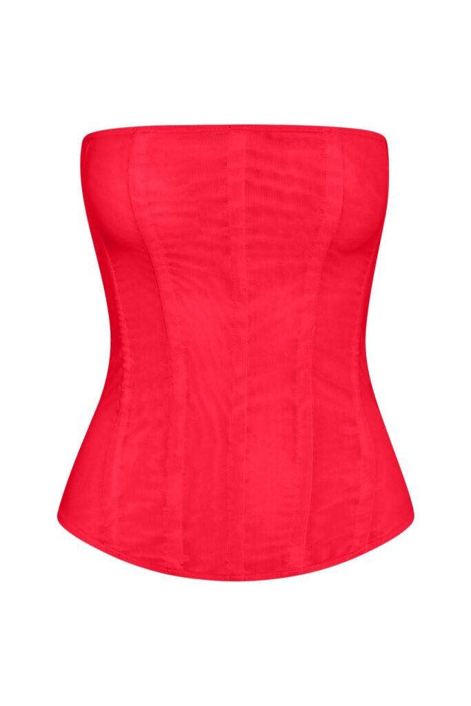 Red Mesh Fabric Summer Corset Top