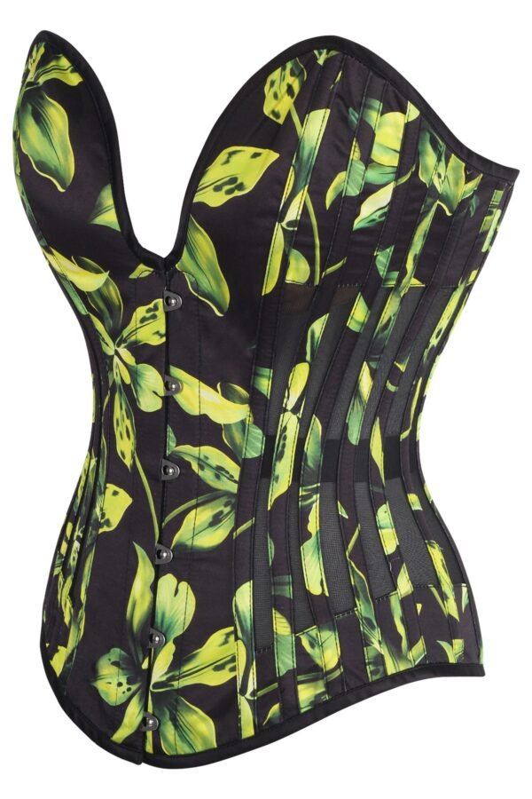 Satin Butsier Longline Corset with Side Mesh Panels
