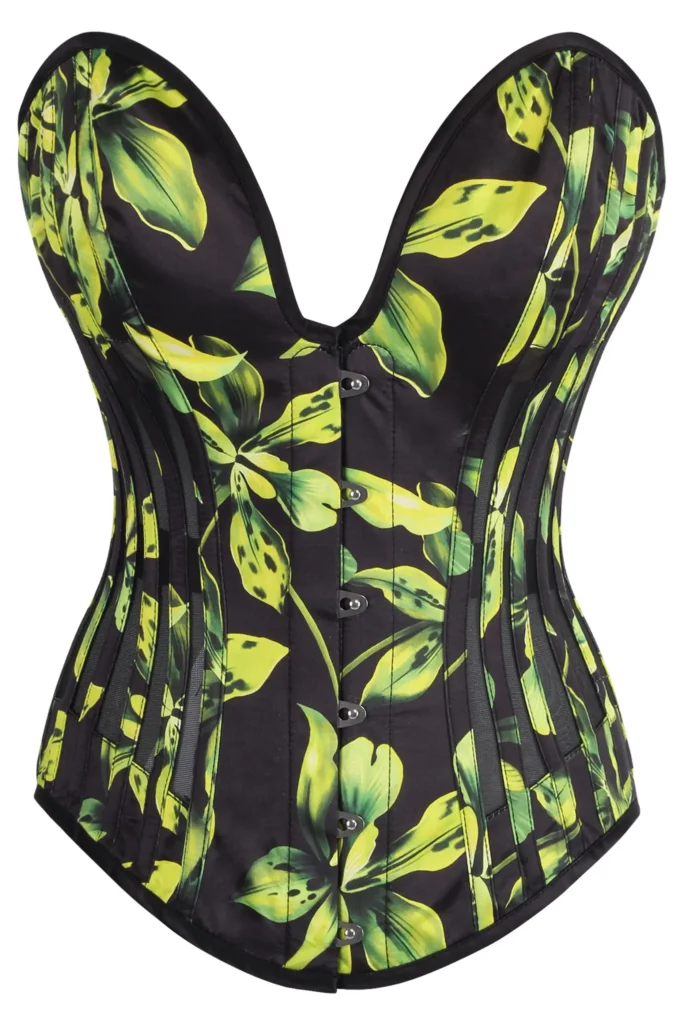 Satin Butsier Longline Corset with Side Mesh Panels