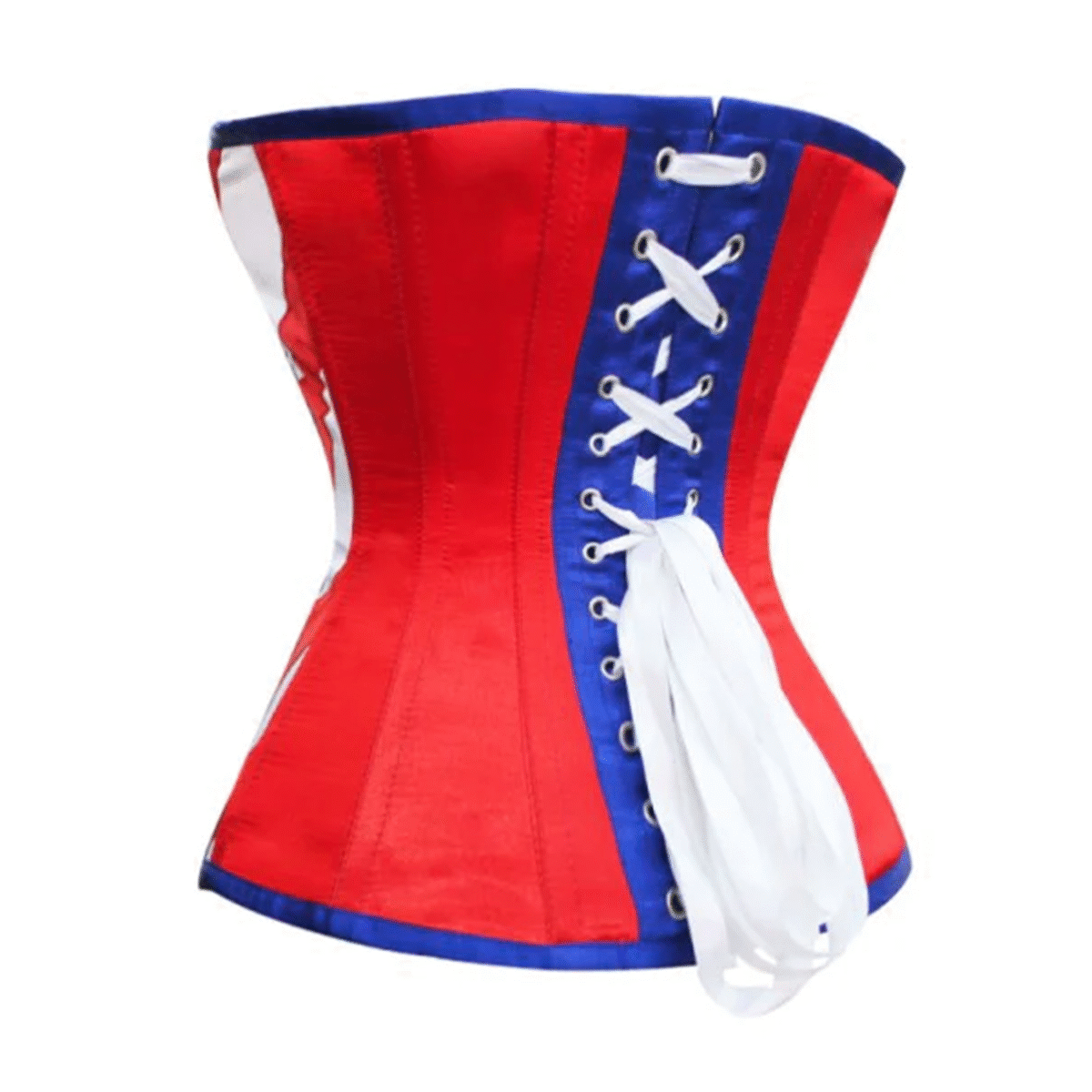 USA Flag Satin Bustier Overbust Corset Top