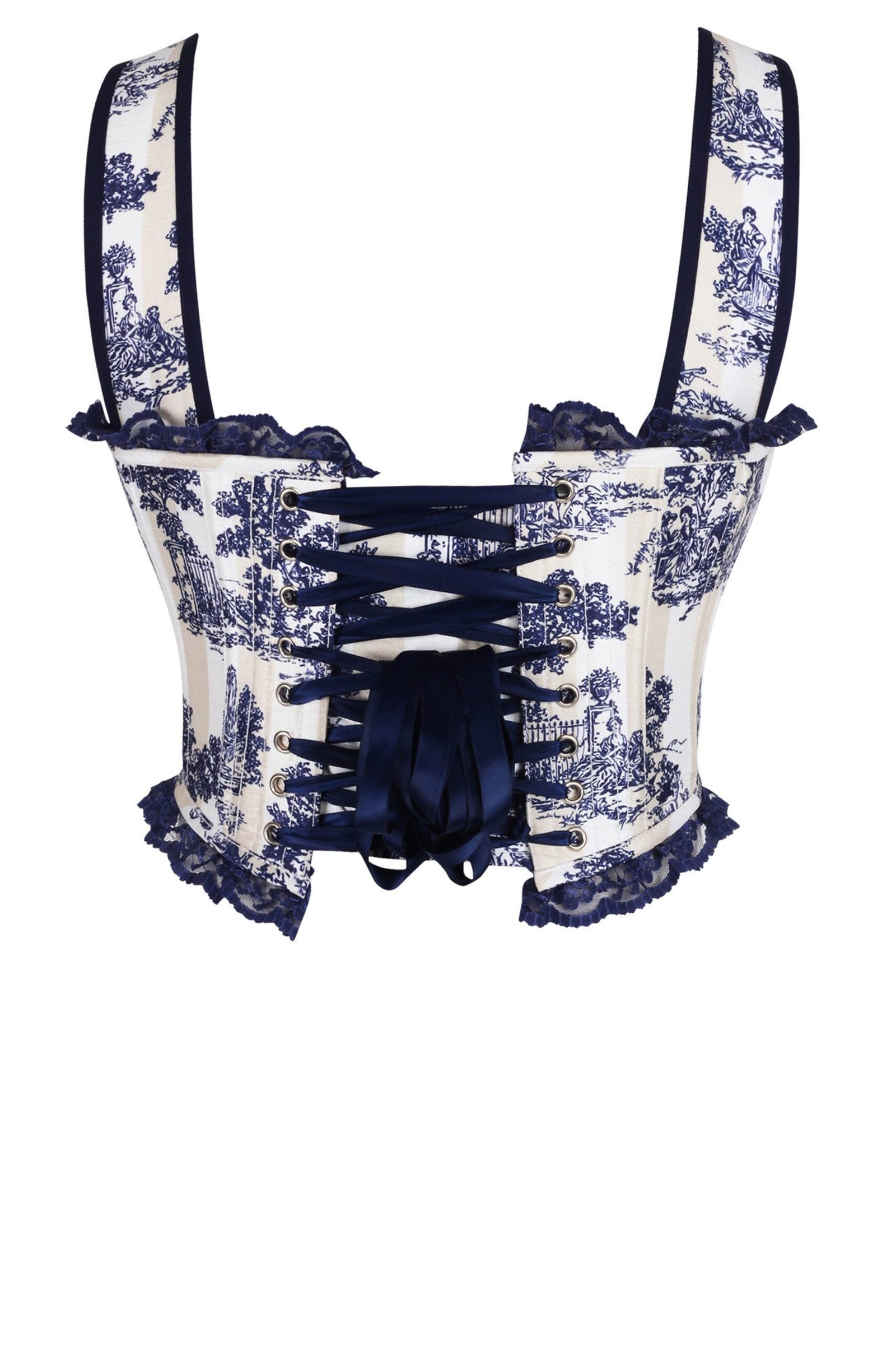Vintage Victorian Blue Satin Bustier Corset Top Vintage Victorian Blue Satin Bustier Corset Top