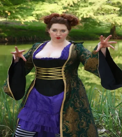 Black Victorian Witch Corset Dress womencorset.com