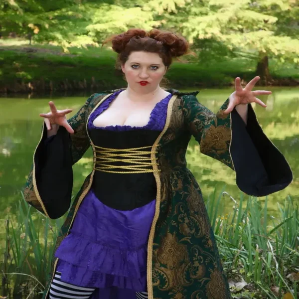 Black Victorian Witch Corset Dress womencorset.com