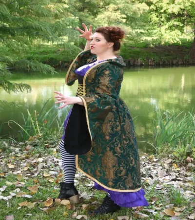Black Victorian Witch Corset Dress womencorset.com