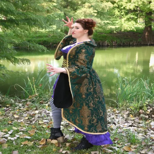Black Victorian Witch Corset Dress womencorset.com