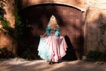 Brocade steel boned overbust Halloween corset witchy dress womencorset.com