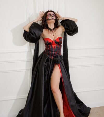 Adult Halloween Outfit Witch Corset Dark Angel Costume
