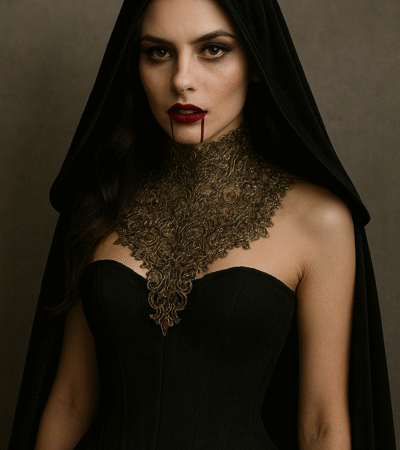 Black Cosplay Witch Curvy Corset For Halloween