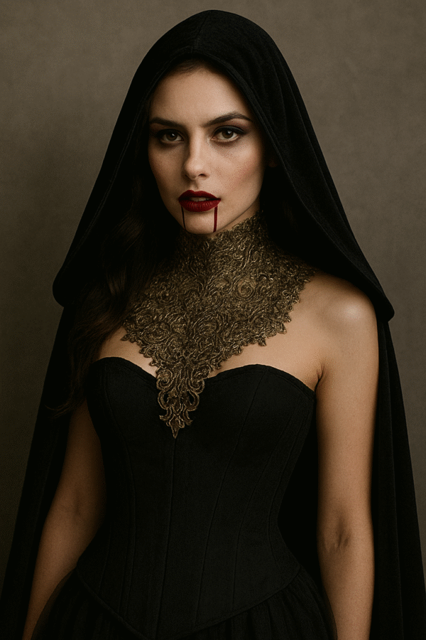 Black Cosplay Witch Curvy Corset For Halloween