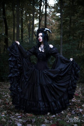 Black Gothic Skirt Witch Corset and Cosplay Costume