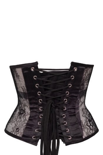 Black Lingerie Half Corset Mesh Underbust