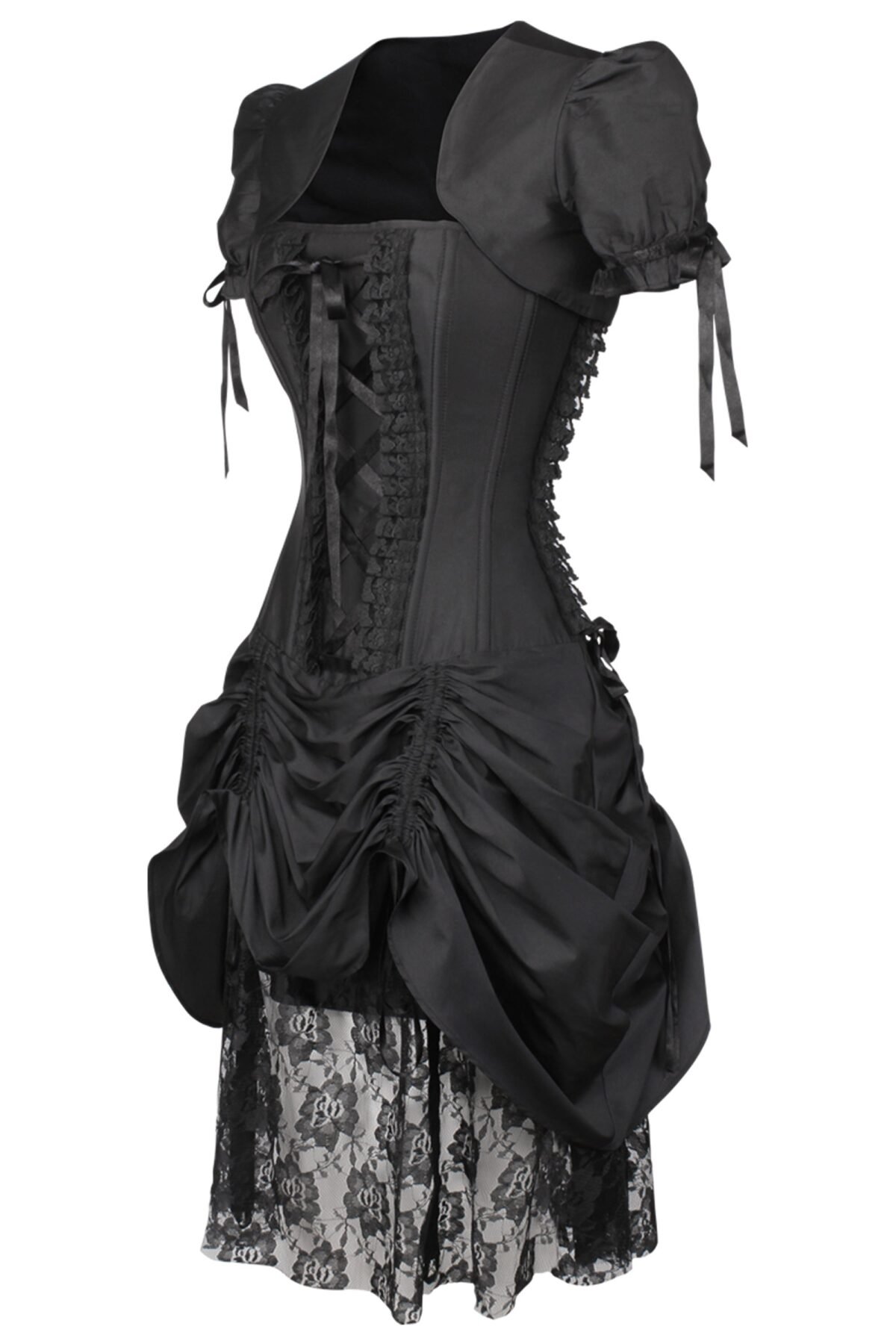 Black Witch Corset Dress With Bolero For Halloween