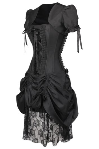 Black Witch Corset Dress With Bolero For Halloween