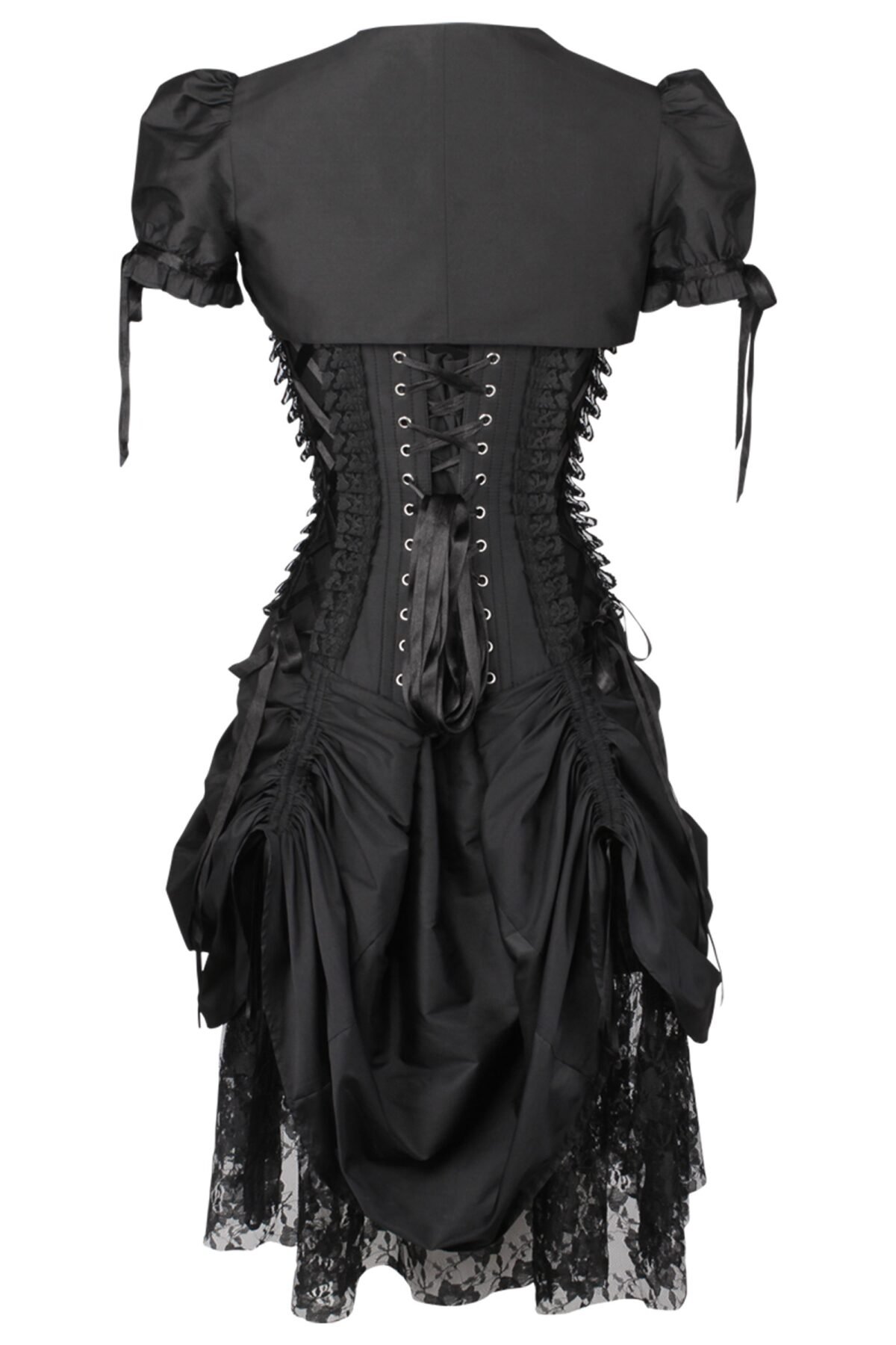 Black Witch Corset Dress With Bolero For Halloween