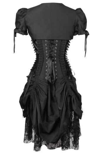 Black Witch Corset Dress With Bolero For Halloween