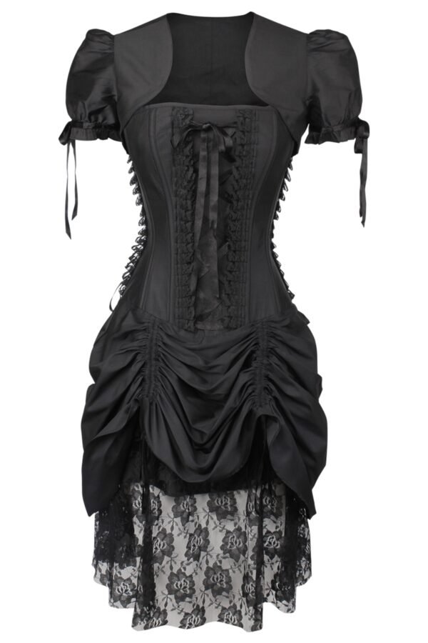 Black Witch Corset Dress With Bolero For Halloween