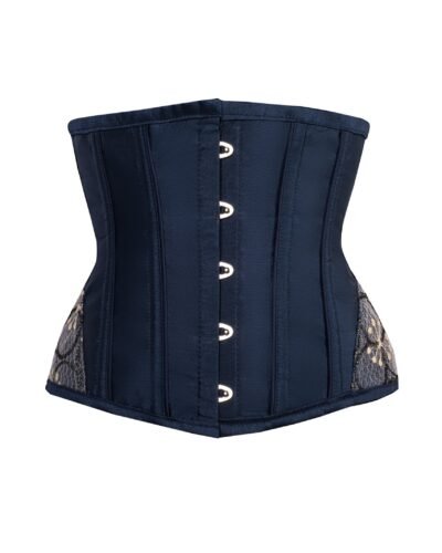 Blue Underbust With Shimmering Half Corset With Hip Panels