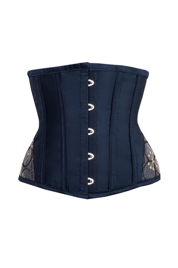 Blue Underbust With Shimmering Half Corset With Hip Panels
