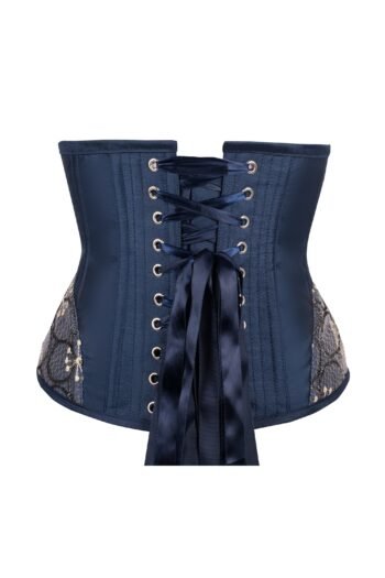 Blue Underbust With Shimmering Half Corset With Hip Panels