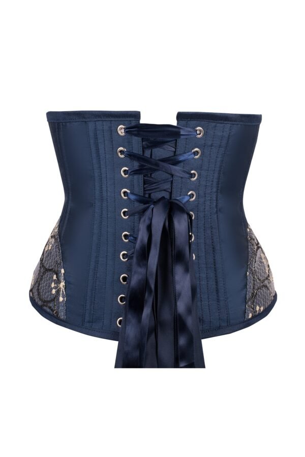 Blue Underbust With Shimmering Half Corset With Hip Panels