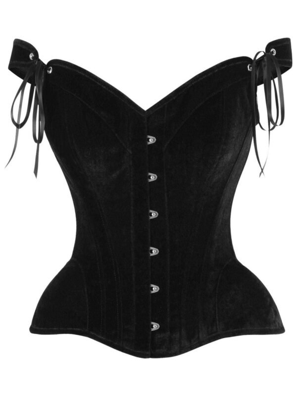 Gothic Velvet Steel Boned Sleeved Overbust Corset