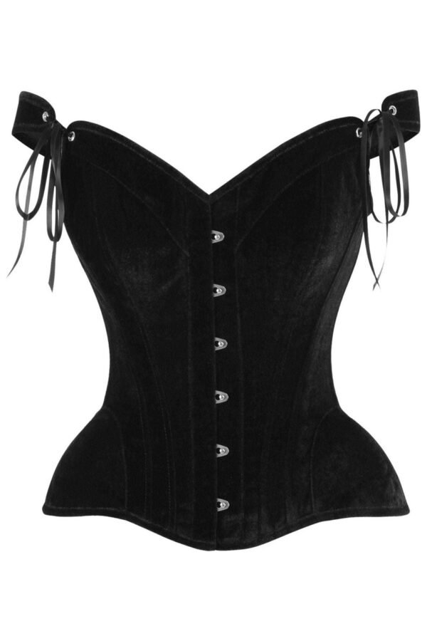 Gothic Velvet Steel Boned Sleeved Overbust Corset