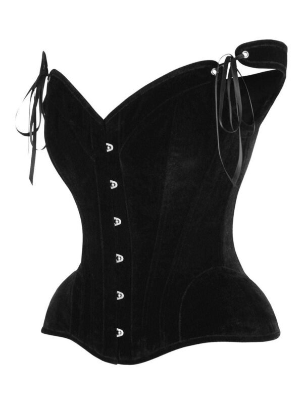 Gothic Velvet Steel Boned Sleeved Overbust Corset