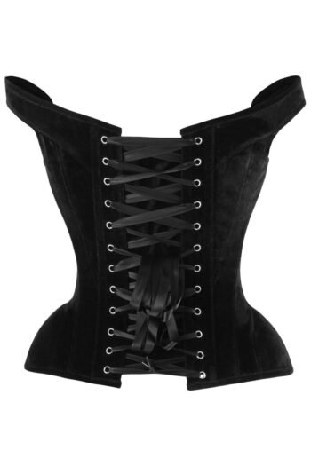 Gothic Velvet Steel Boned Sleeved Overbust Corset
