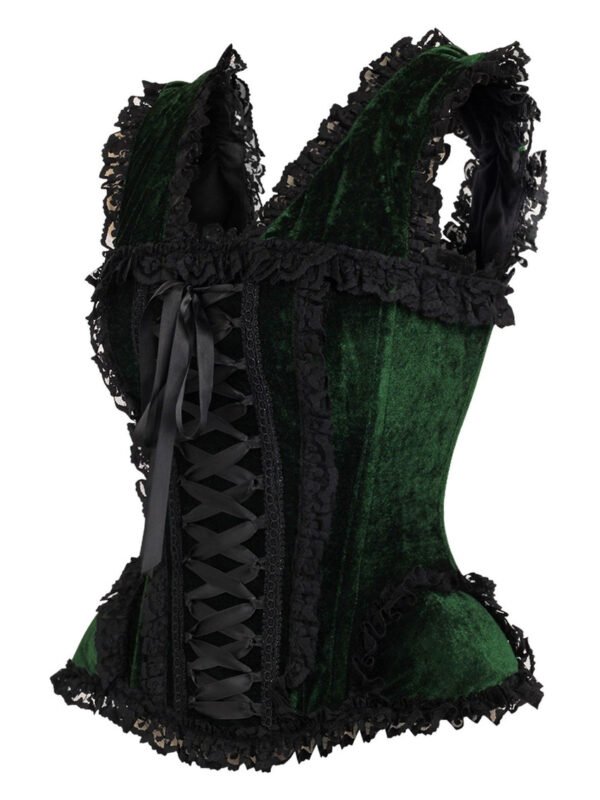 Green Velvet Overbust Premium Steel Boned Corset Top