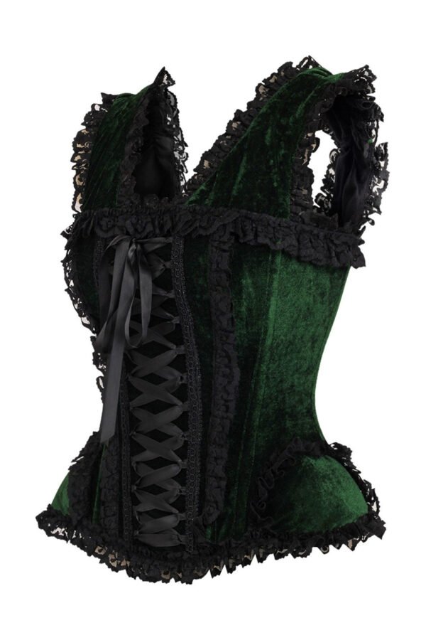 Green Velvet Overbust Premium Steel Boned Corset Top