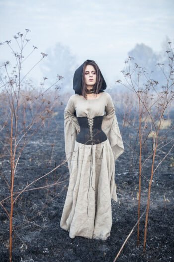 Half Witch Corset Open Cup Halloween Corset